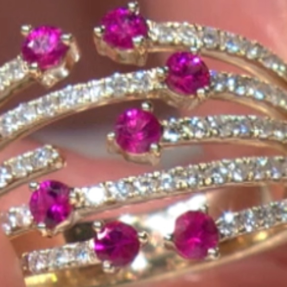 ⭐️ HOST PICK⭐️ 14K Yellow Gold Genuine Ruby & Diamond Ring - Picture 6 of 15